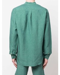 Camicia a maniche lunghe di lino verde menta di Sease