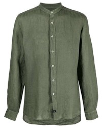 Camicia a maniche lunghe di lino verde oliva di Fay