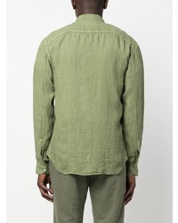 Camicia a maniche lunghe di lino verde oliva di Costumein