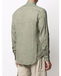 Camicia a maniche lunghe di lino verde oliva di Eleventy