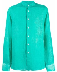 Camicia a maniche lunghe di lino verde di 120% Lino
