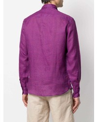 Camicia a maniche lunghe di lino viola melanzana di PENINSULA SWIMWEA