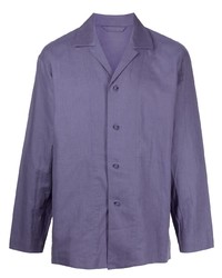 Camicia a maniche lunghe di lino viola di Homme Plissé Issey Miyake