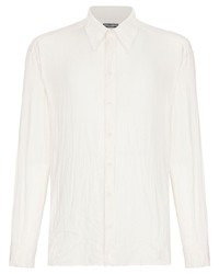 Camicia a maniche lunghe di seta bianca di Dolce & Gabbana