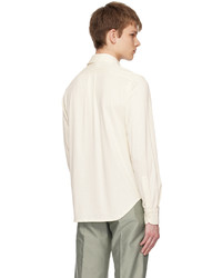 Camicia a maniche lunghe di seta bianca di Tom Ford