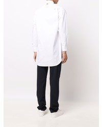 Camicia a maniche lunghe di seta bianca di Thom Browne