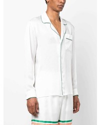 Camicia a maniche lunghe di seta bianca di Casablanca