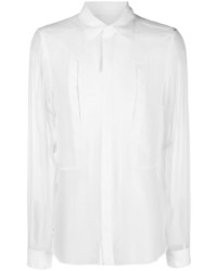 Camicia a maniche lunghe di seta bianca di Rick Owens