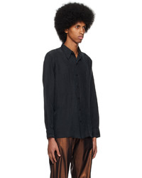 Camicia a maniche lunghe di seta nera di Gabriela Coll Garments