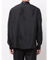Camicia a maniche lunghe di seta nera di Giorgio Armani