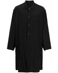 Camicia a maniche lunghe di seta nera di Yohji Yamamoto