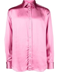 Camicia a maniche lunghe di seta rosa di Tom Ford