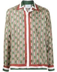 Camicia a maniche lunghe di seta stampata multicolore di Casablanca