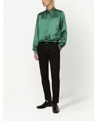 Camicia a maniche lunghe di seta verde di Dolce & Gabbana