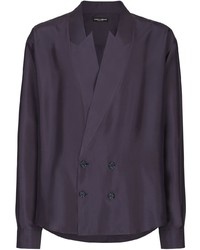 Camicia a maniche lunghe di seta viola di Dolce & Gabbana
