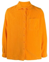 Camicia a maniche lunghe di velluto a coste arancione di ERL