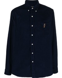 Camicia a maniche lunghe di velluto a coste blu scuro di Polo Ralph Lauren