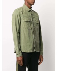 Camicia a maniche lunghe di velluto a coste verde oliva di C.P. Company