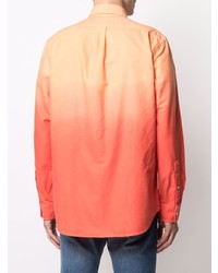 Camicia a maniche lunghe effetto tie-dye arancione di Polo Ralph Lauren