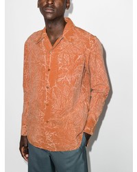 Camicia a maniche lunghe effetto tie-dye arancione di Pronounce
