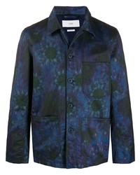 Camicia a maniche lunghe effetto tie-dye blu scuro di Closed