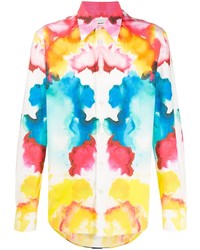 Camicia a maniche lunghe effetto tie-dye multicolore di Alexander McQueen