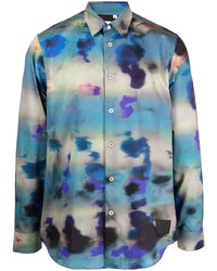 Camicia a maniche lunghe effetto tie-dye multicolore di Paul Smith