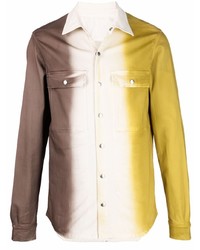 Camicia a maniche lunghe effetto tie-dye multicolore di Rick Owens