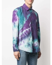 Camicia a maniche lunghe effetto tie-dye multicolore di Mauna Kea