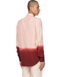 Camicia a maniche lunghe effetto tie-dye rosa di Alexander McQueen