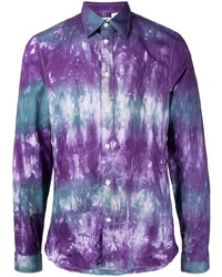 Camicia a maniche lunghe effetto tie-dye viola di Stain Shade