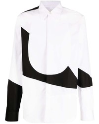 Camicia a maniche lunghe geometrica bianca di Alexander McQueen