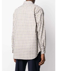 Camicia a maniche lunghe geometrica bianca di Engineered Garments