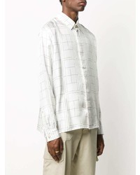 Camicia a maniche lunghe geometrica bianca di Casablanca