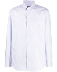 Camicia a maniche lunghe geometrica bianca di Giorgio Armani