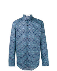 Camicia a maniche lunghe geometrica blu di Fashion Clinic Timeless