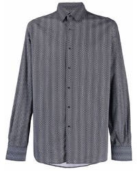 Camicia a maniche lunghe geometrica grigio scuro di Karl Lagerfeld