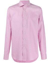 Camicia a maniche lunghe geometrica rosa di Canali