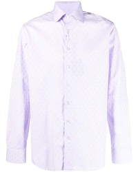 Camicia a maniche lunghe geometrica viola chiaro di Etro