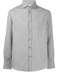 Camicia a maniche lunghe grigia di Brunello Cucinelli