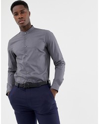 Calvin Klein da uomo grigio scuro Bottoni Camicia con Maniche Lunghe Taglia 42" petto 