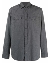 Camicia a maniche lunghe grigio scuro di Dondup