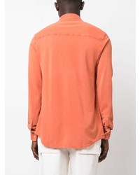 Camicia a maniche lunghe in chambray arancione di Fedeli