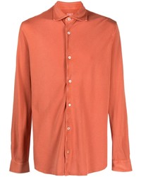 Camicia a maniche lunghe in chambray arancione di Fedeli