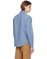Camicia a maniche lunghe in chambray azzurra di A.P.C.