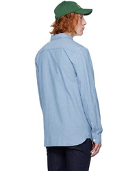 Camicia a maniche lunghe in chambray azzurra di Lacoste