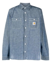 Camicia a maniche lunghe in chambray blu di Carhartt WIP