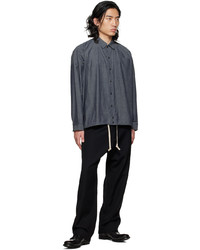 Camicia a maniche lunghe in chambray grigio scuro di Jan Jan Van Essche