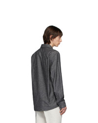 Camicia a maniche lunghe in chambray grigio scuro di Lemaire