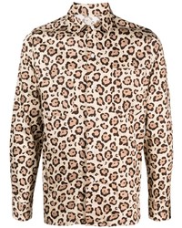 Camicia a maniche lunghe leopardata beige di FURSAC
